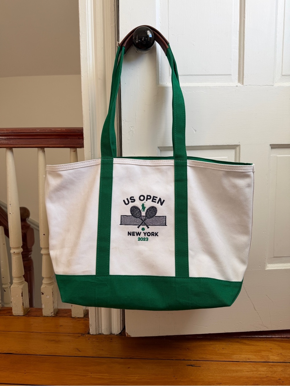US Open Canvas Tote Bag Polo Ralph Lauren 2023 Exclusive White Green